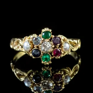Antique Georgian Dearest Ring 18Ct Gold Circa 1830