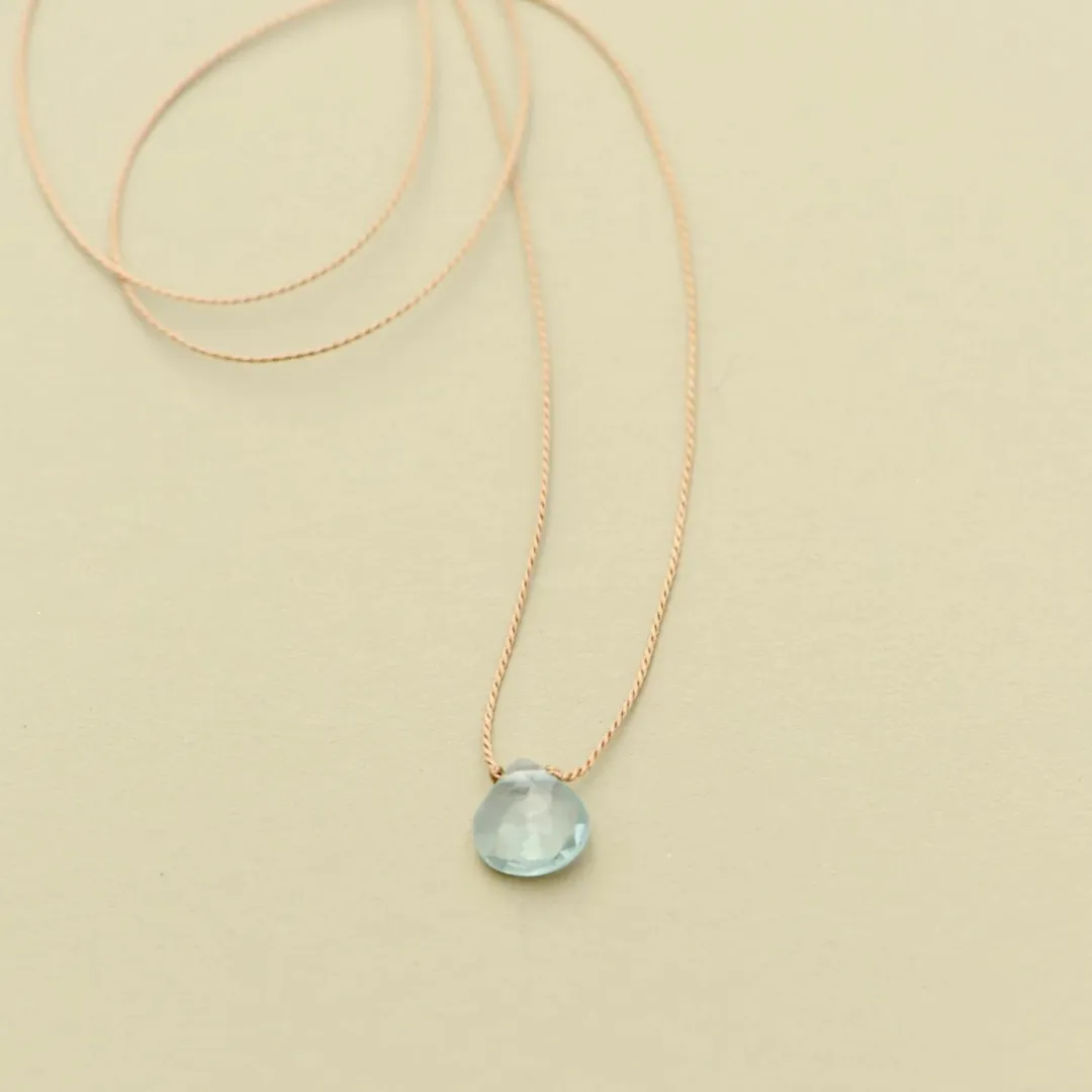 Aquamarine Teardrop Necklace