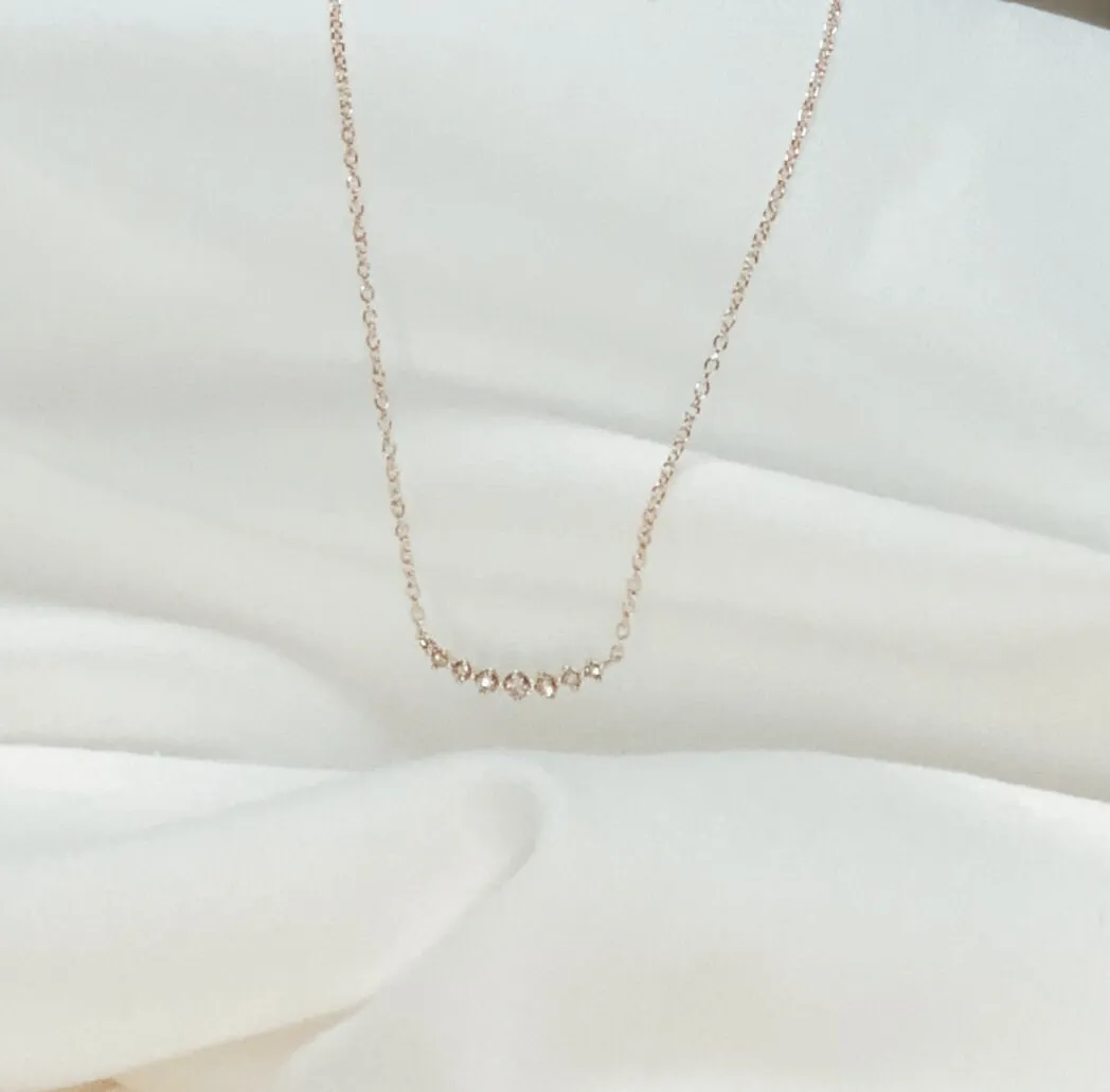 Arch Diamond Necklace - Solid 14kt