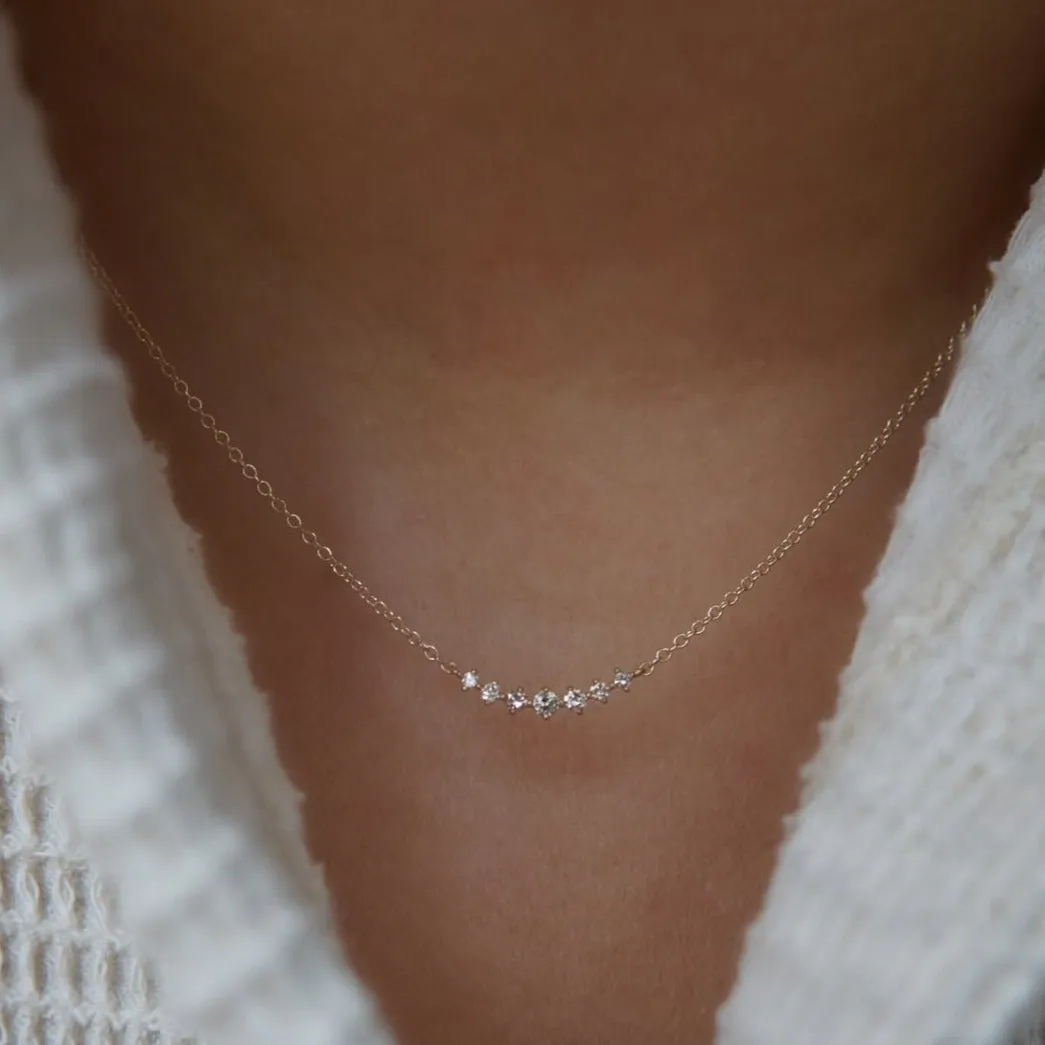 Arch Diamond Necklace - Solid 14kt