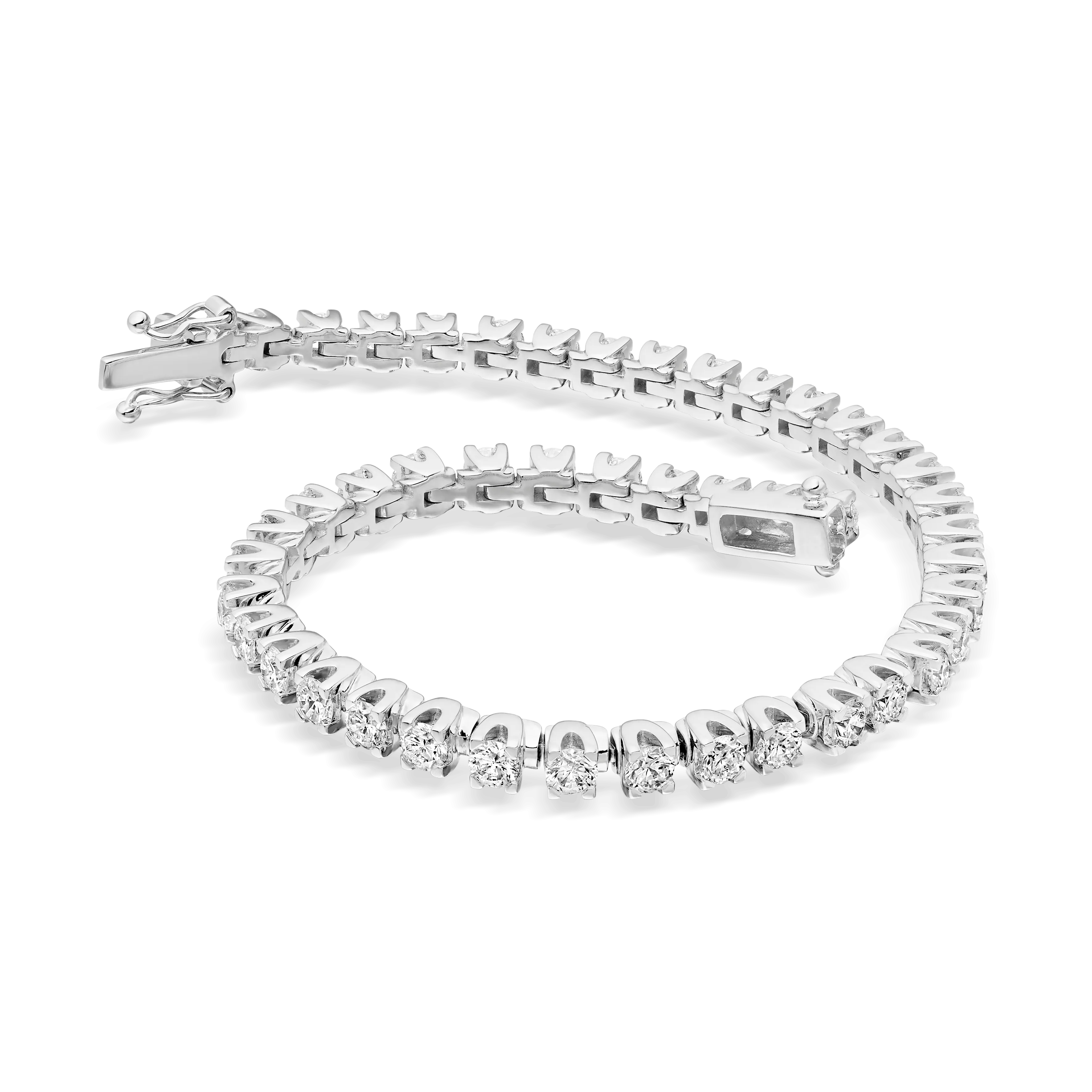 Ariel 18ct White Gold Tulip Set Diamond Bracelet
