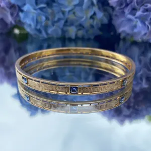 Art Deco Sapphire Bangle Bracelet Krementz