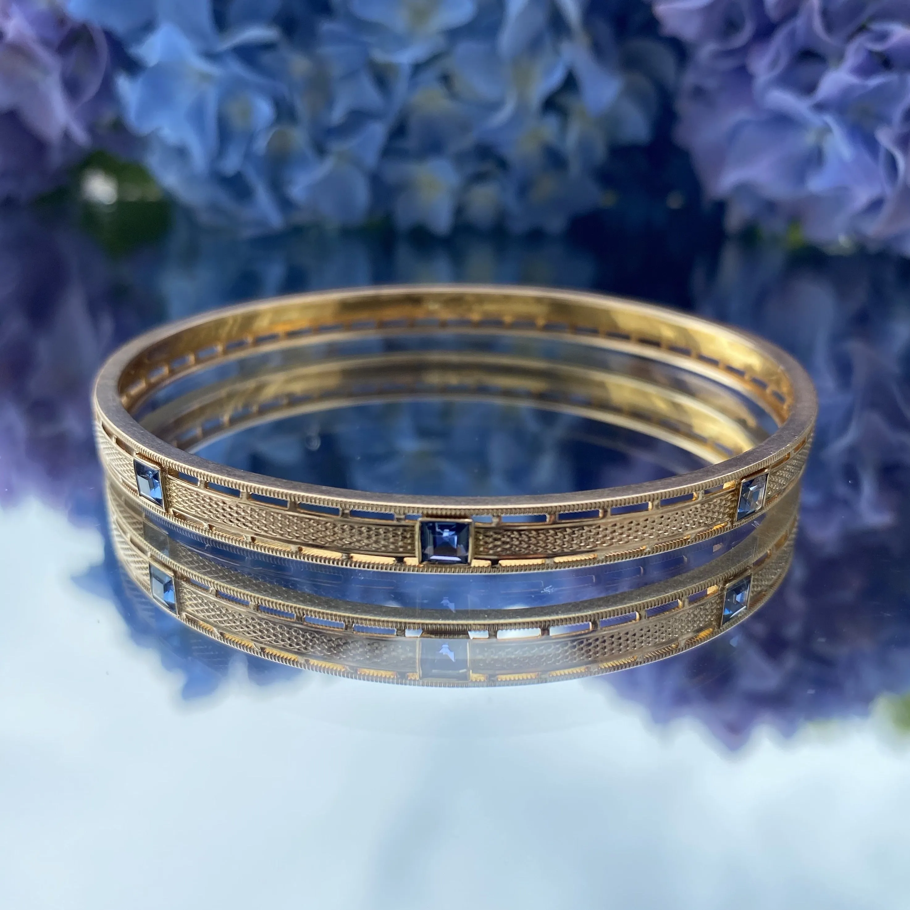 Art Deco Sapphire Bangle Bracelet Krementz