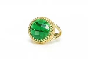 Artisan Emerald Gemstone in 14k Gold Rings for Women