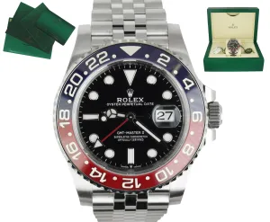 AUG 2020 Rolex GMT Master II PEPSI Jubilee Blue Red Ceramic Stainless 126710