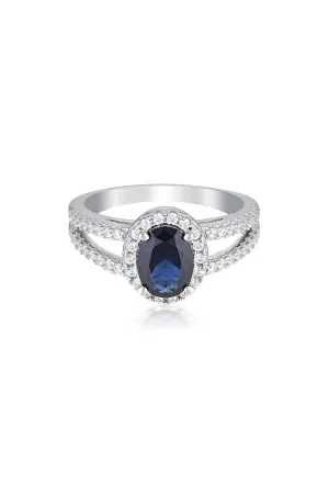 AURORA GLORY RING SILVER/ SAPPHIRE