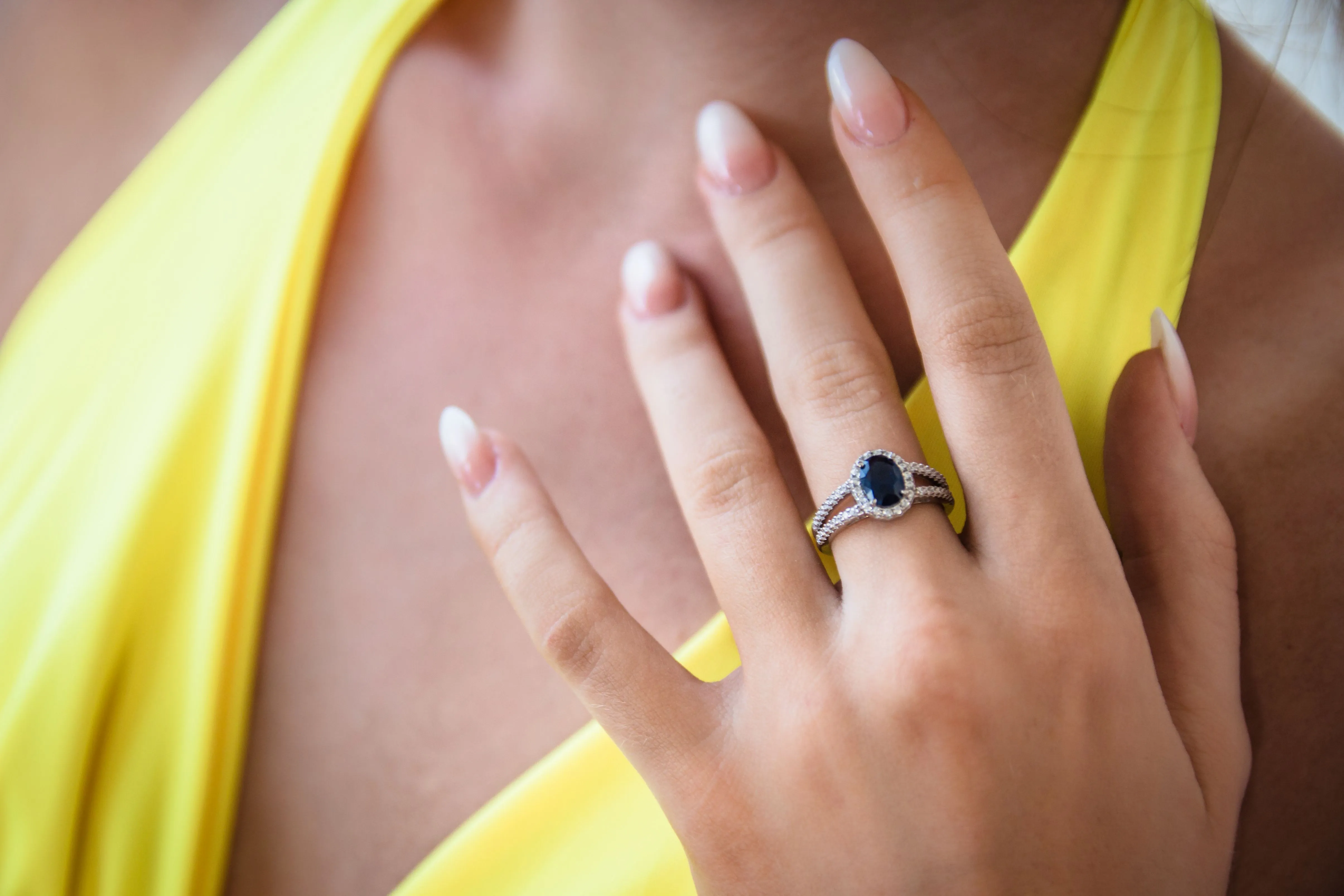 AURORA GLORY RING SILVER/ SAPPHIRE