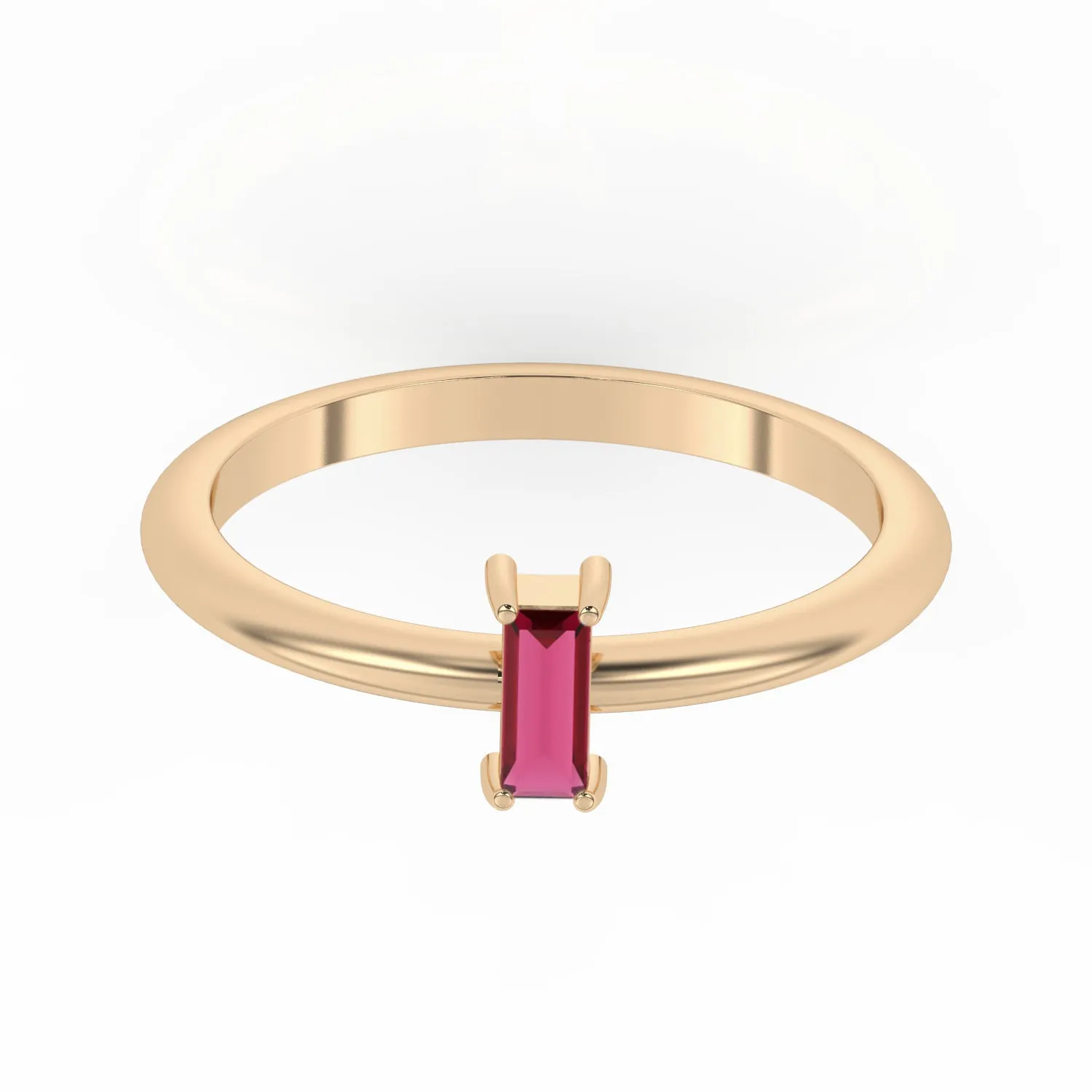 Baguette Stacking Ring - Ruby