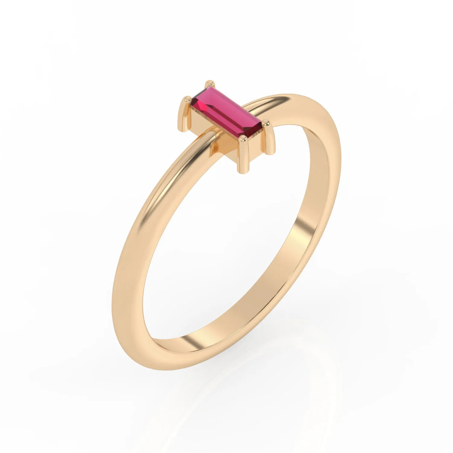 Baguette Stacking Ring - Ruby