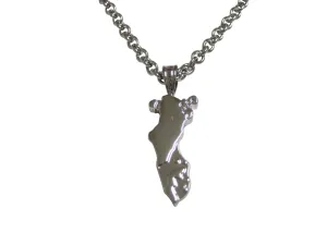 Bahrain Map Shape Pendant Necklace