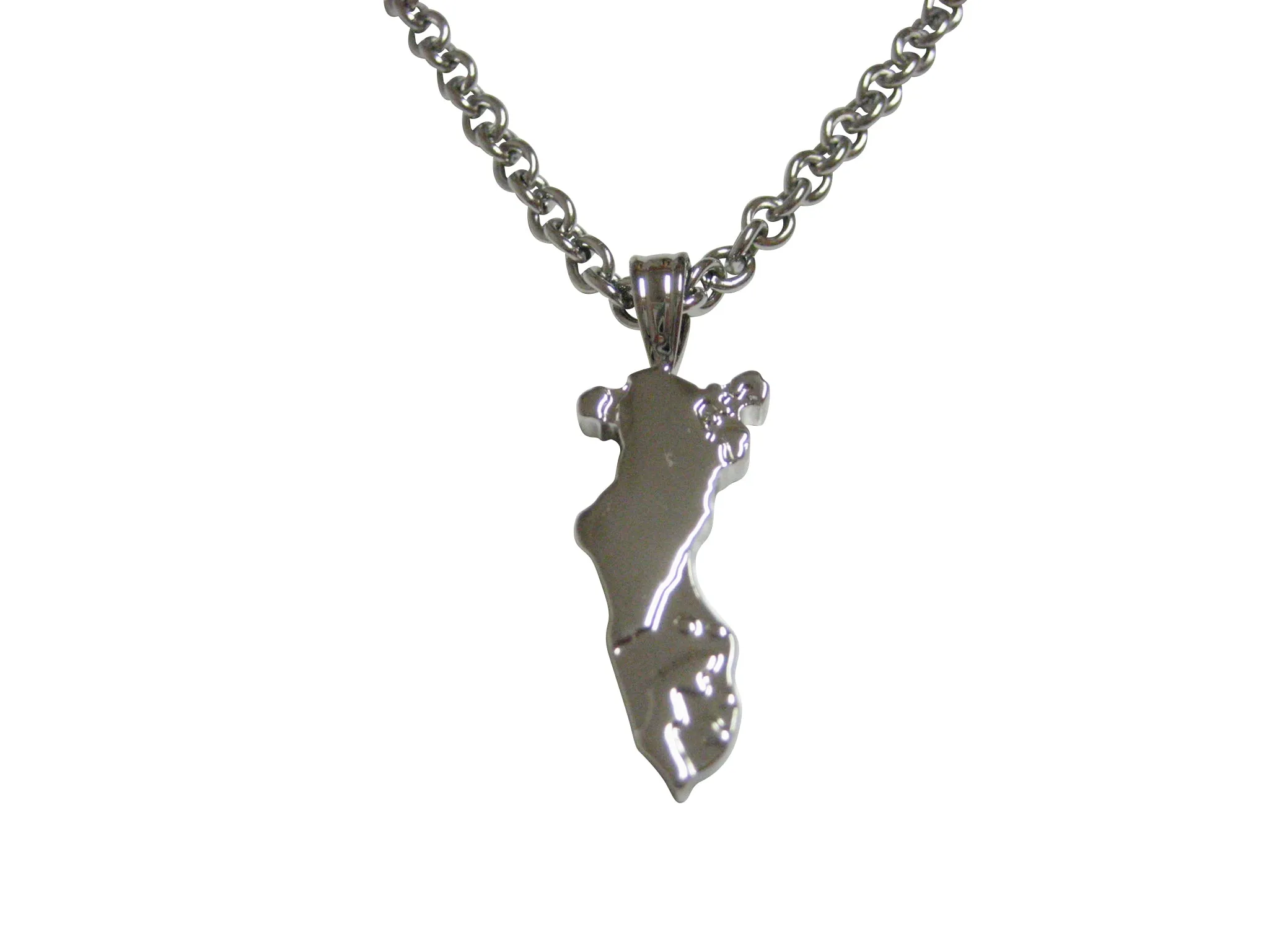 Bahrain Map Shape Pendant Necklace
