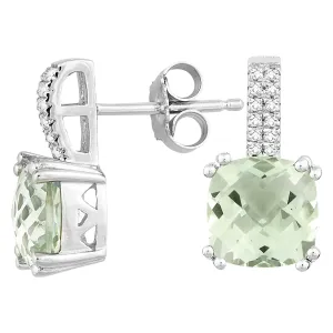 Bellissima Green Amethyst and White Topaz Earrings (83211)