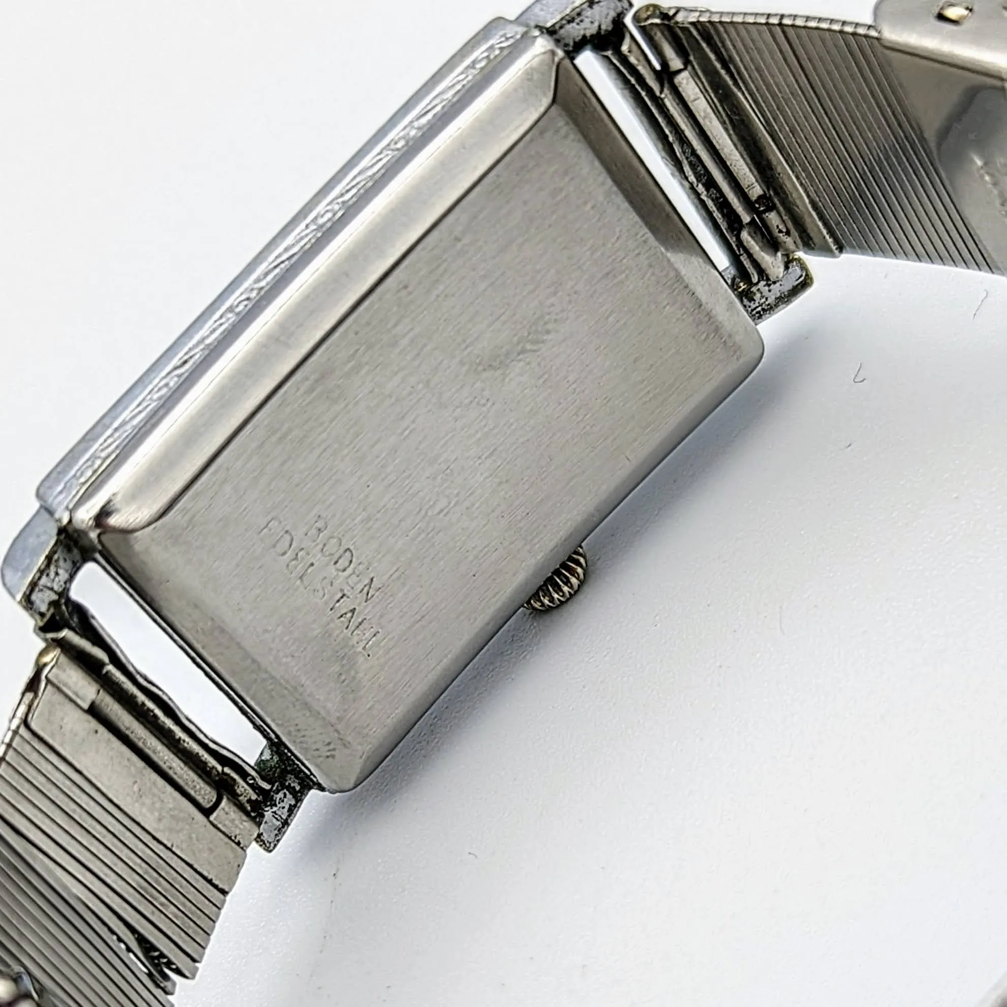 Berg Bruchsicher Wristwatch Late 1930s to Mid 1940s Stainless Steel Watch