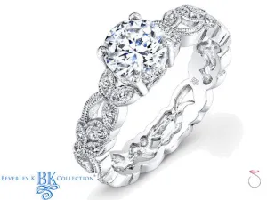 Beverley K Antique Style Engagement Ring 0.22ct in 18K