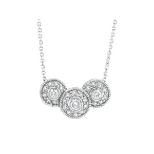BEZEL DIAMOND CHAIN NECKLACE WHITE GOLD 14K GOLD (0.64 CTW)