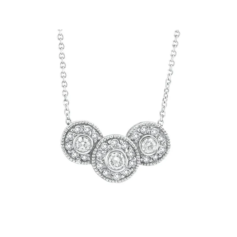 BEZEL DIAMOND CHAIN NECKLACE WHITE GOLD 14K GOLD (0.64 CTW)