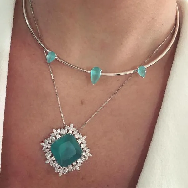 Big Tourmaline Pendant with Chain