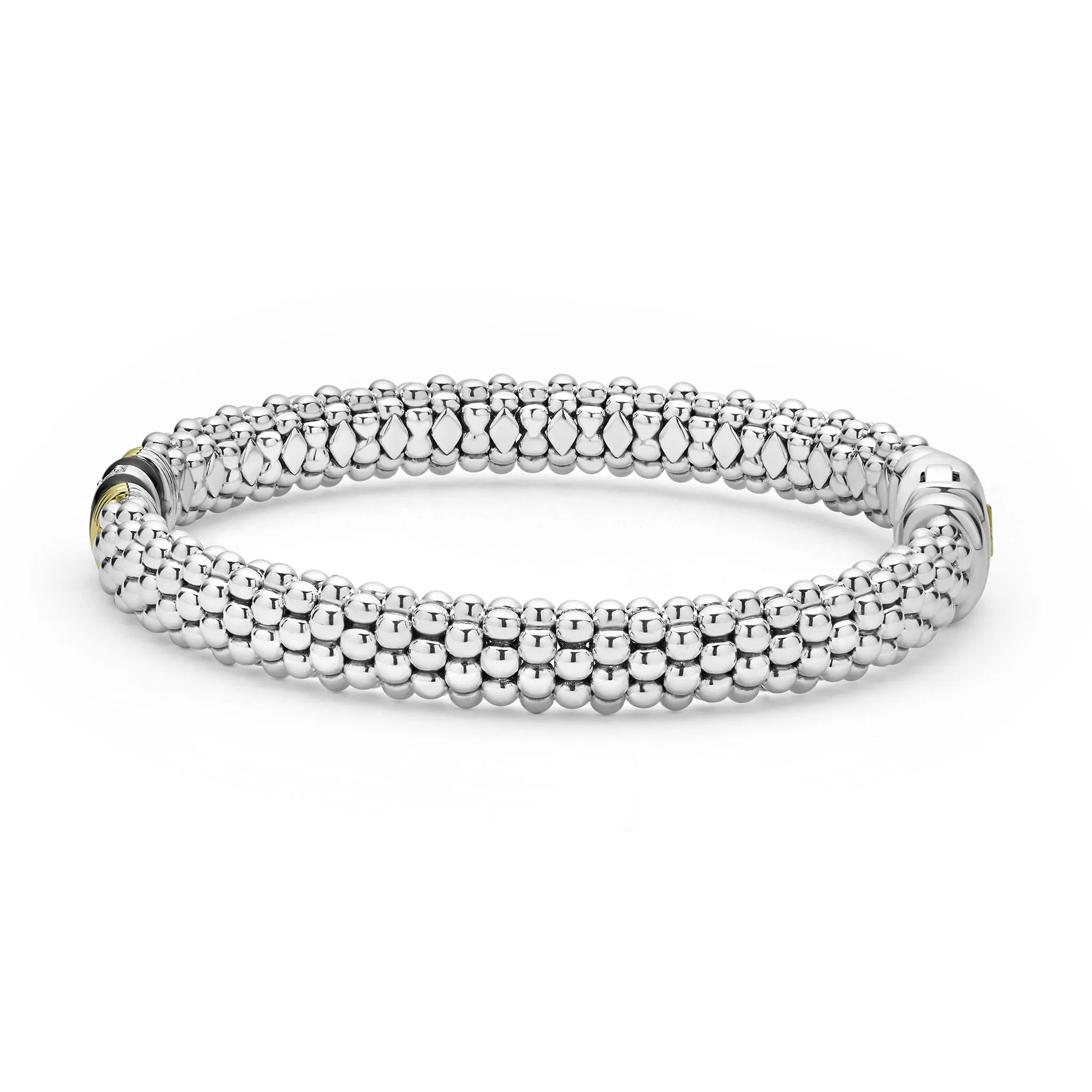 Black Caviar Single Station Diamond Caviar Bracelet | 9mm