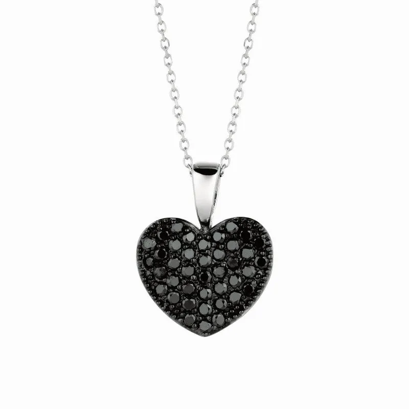 BLACK DIAMOND HEART NECKLACE 14K GOLD (0.4 CTW)