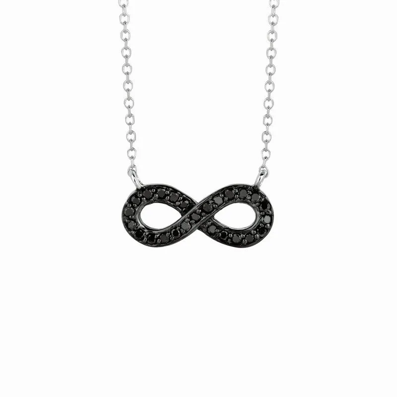 BLACK DIAMOND INFINITY NECKLACE 14K GOLD (0.15 CTW)