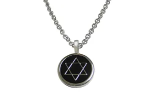 Black Star of David Pendant Necklace