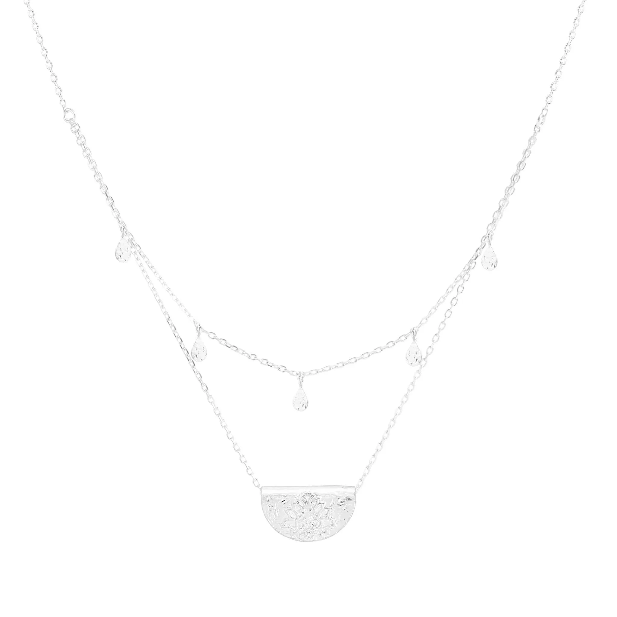 Blessed Lotus Necklace Silver