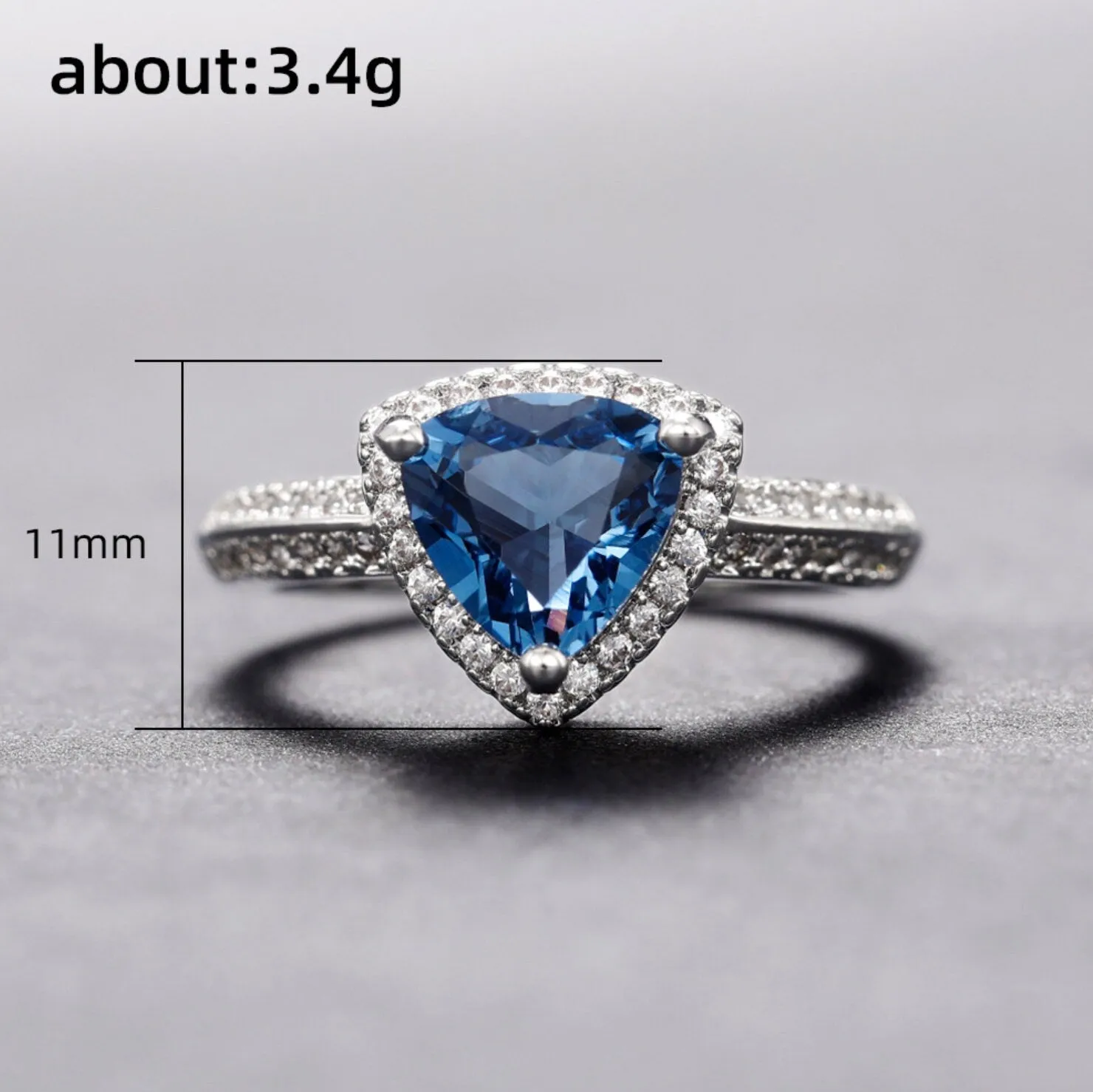 Blue Diamond Engagement Ring | Blue Wedding Ring | Wedding Ring | Blue Wedding Ring | Trilliant engagement ring | Trillion Wedding Ring