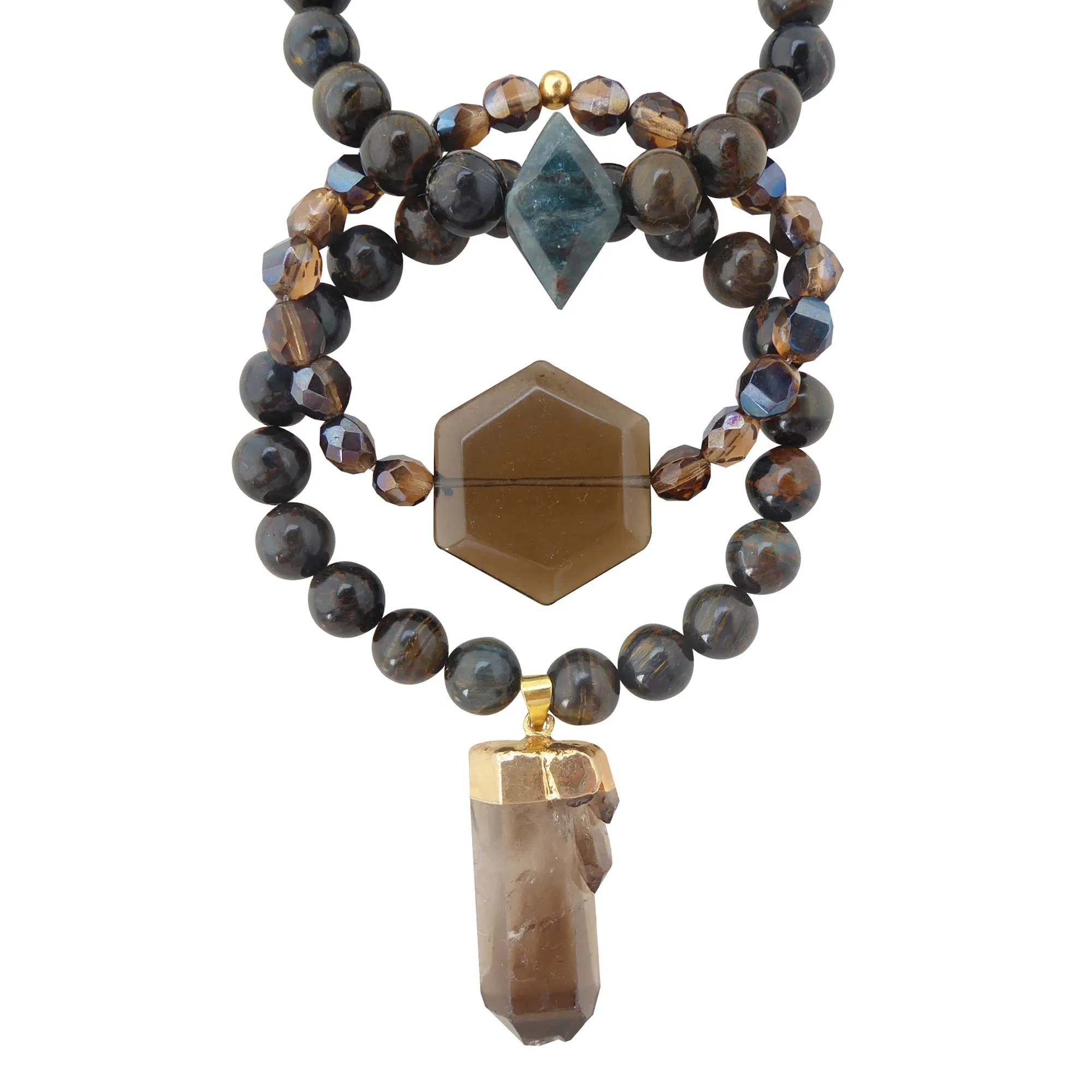 Blue tigers eye bracelet set