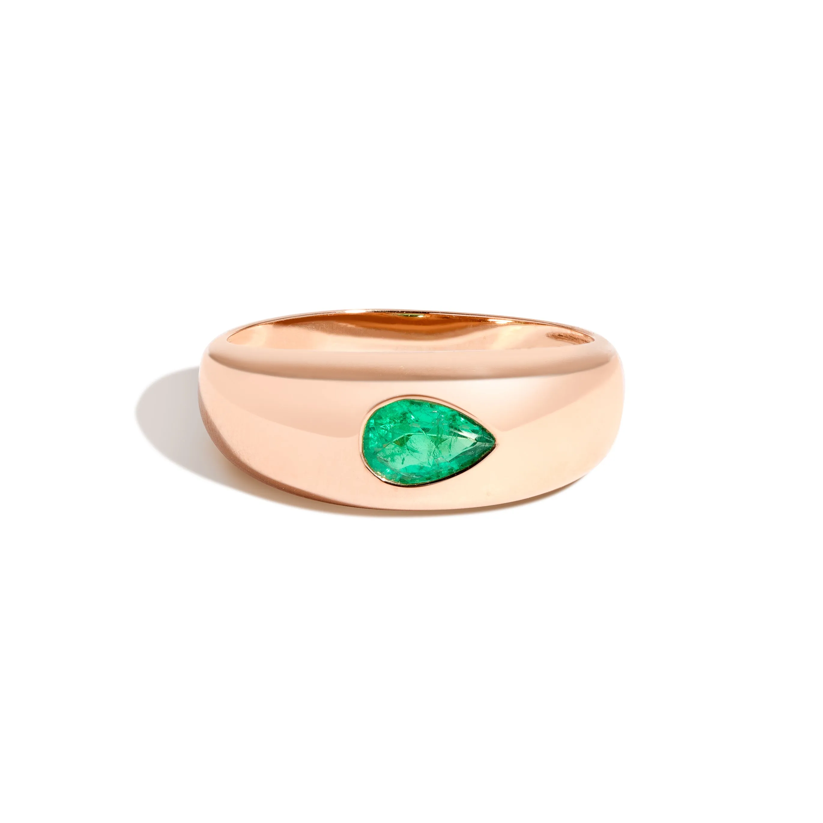 Bombe Ring with Pear Emerald