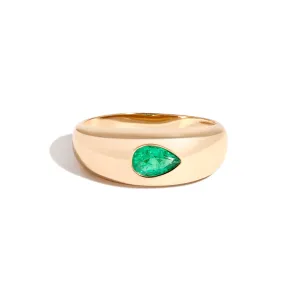 Bombe Ring with Pear Emerald