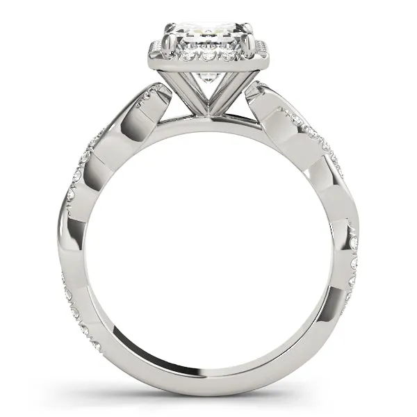 Braided Shank With Emerald Cut Halo Head - TN51088-E