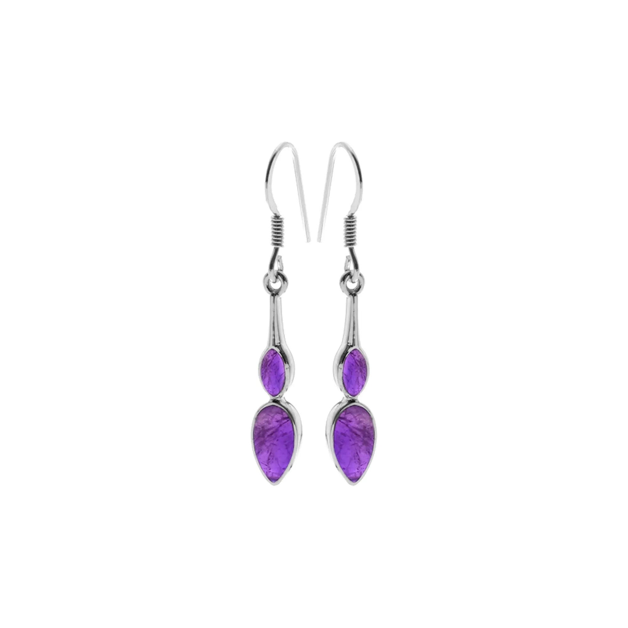 Bridget double amethyst earrings