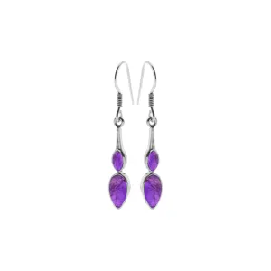 Bridget double amethyst earrings