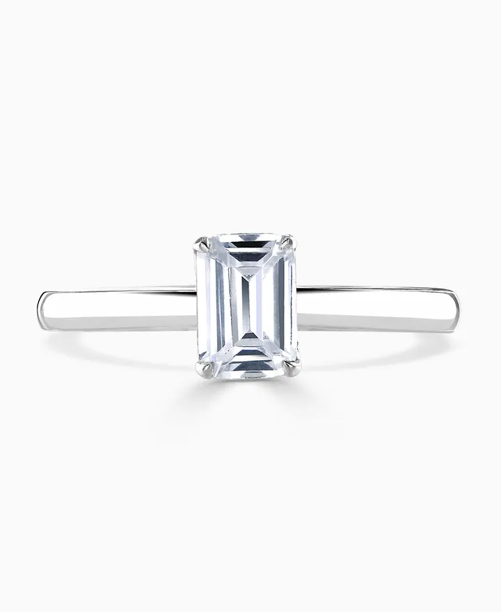Brown & Newirth Logan Platinum & 0.77ct Emerald Cut Diamond Solitaire Engagement Ring