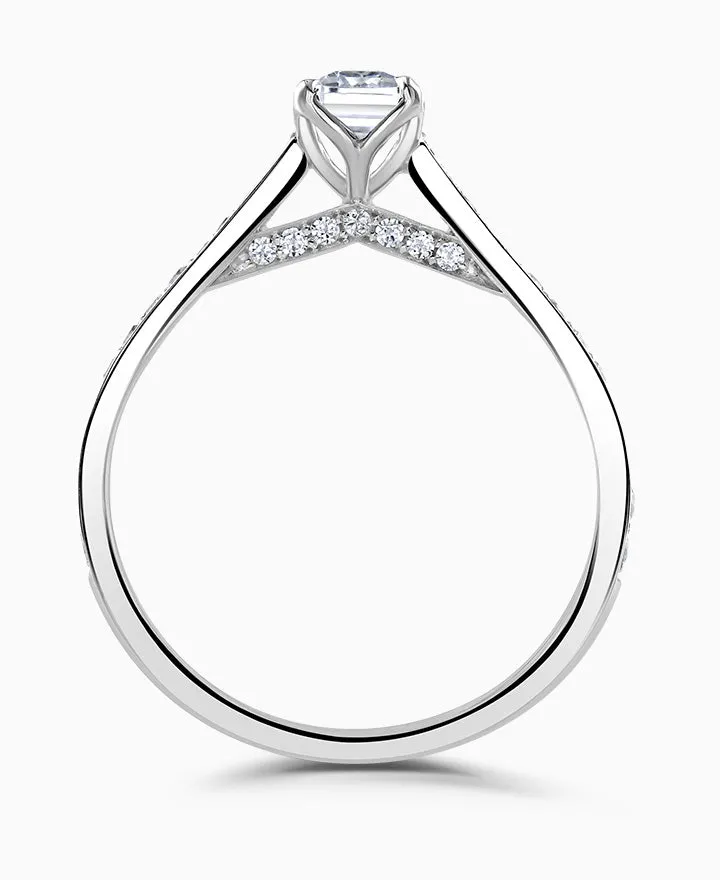 Brown & Newirth Logan Platinum & 0.77ct Emerald Cut Diamond Solitaire Engagement Ring