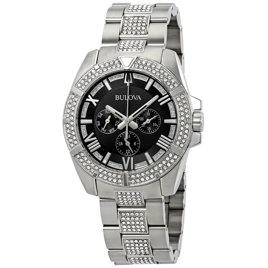 Bulova Chronograph Crystal Black Dial Men's Watch 96C126