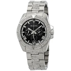 Bulova Chronograph Crystal Black Dial Men's Watch 96C126