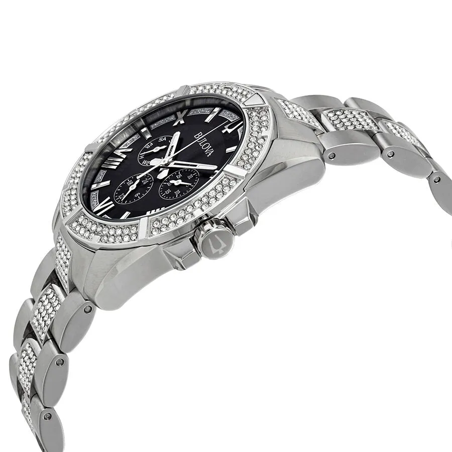Bulova Chronograph Crystal Black Dial Men's Watch 96C126