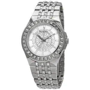 Bulova Phantom Quartz Crystal Silver Pave Dial Men's Watch 96A236