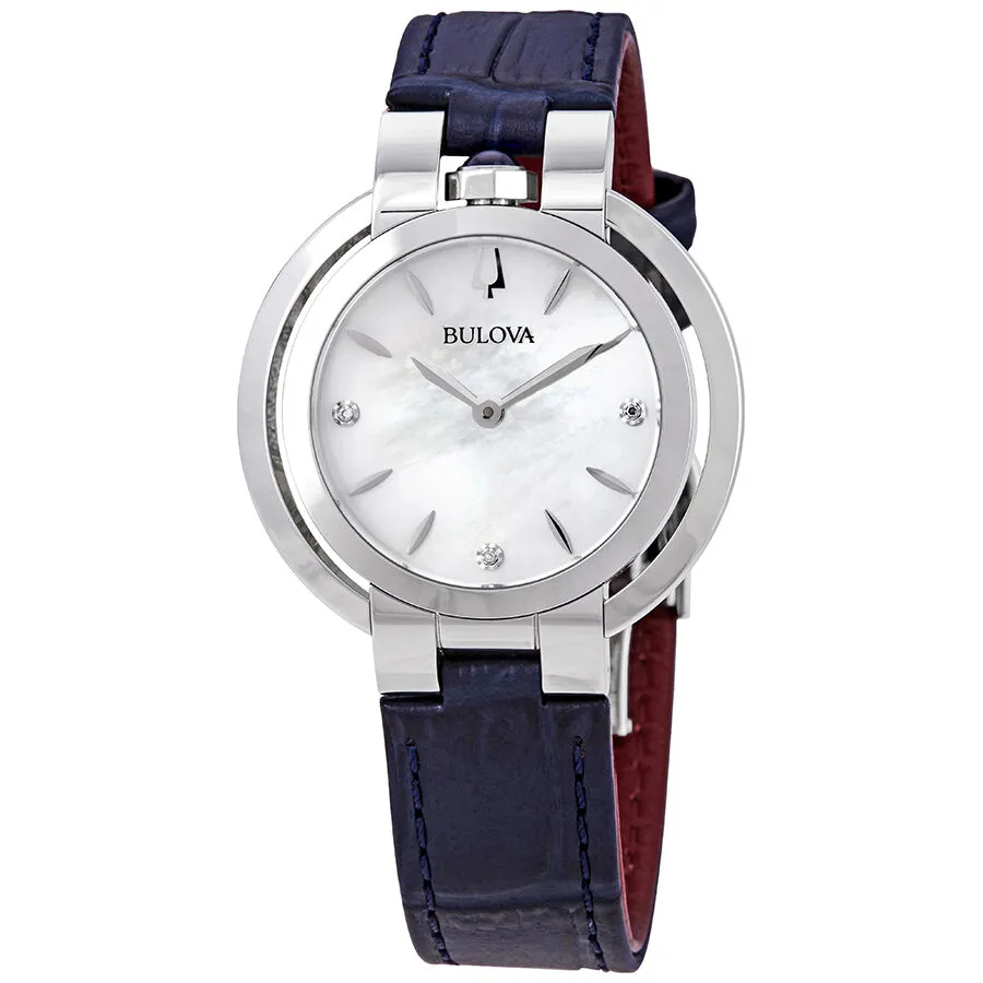 Bulova Rubaiyat Quartz Mother of Pearl Dial Ladies Watch 96P196