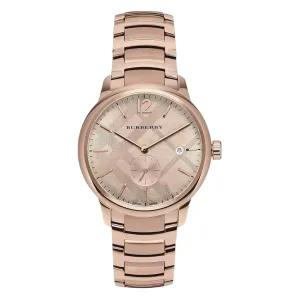 Burberry The Classic Rose gold Stainless Steel Rose Gold Dial Quartz Watch for Gents - BU10013