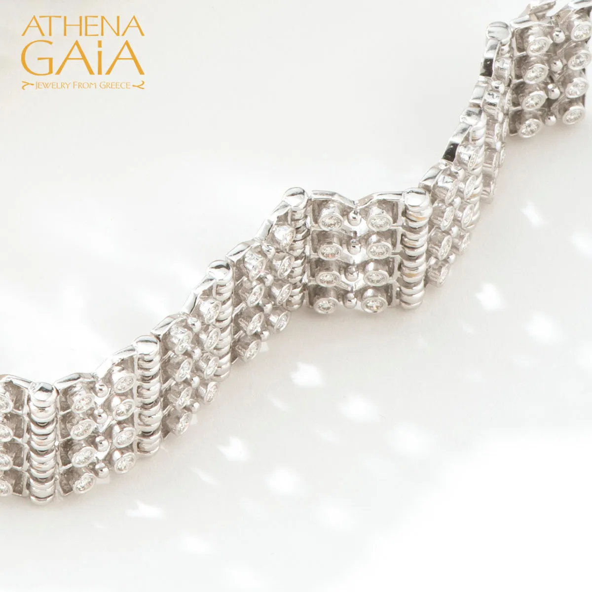 Byzantine Embroidery Wide Diamond Bracelet
