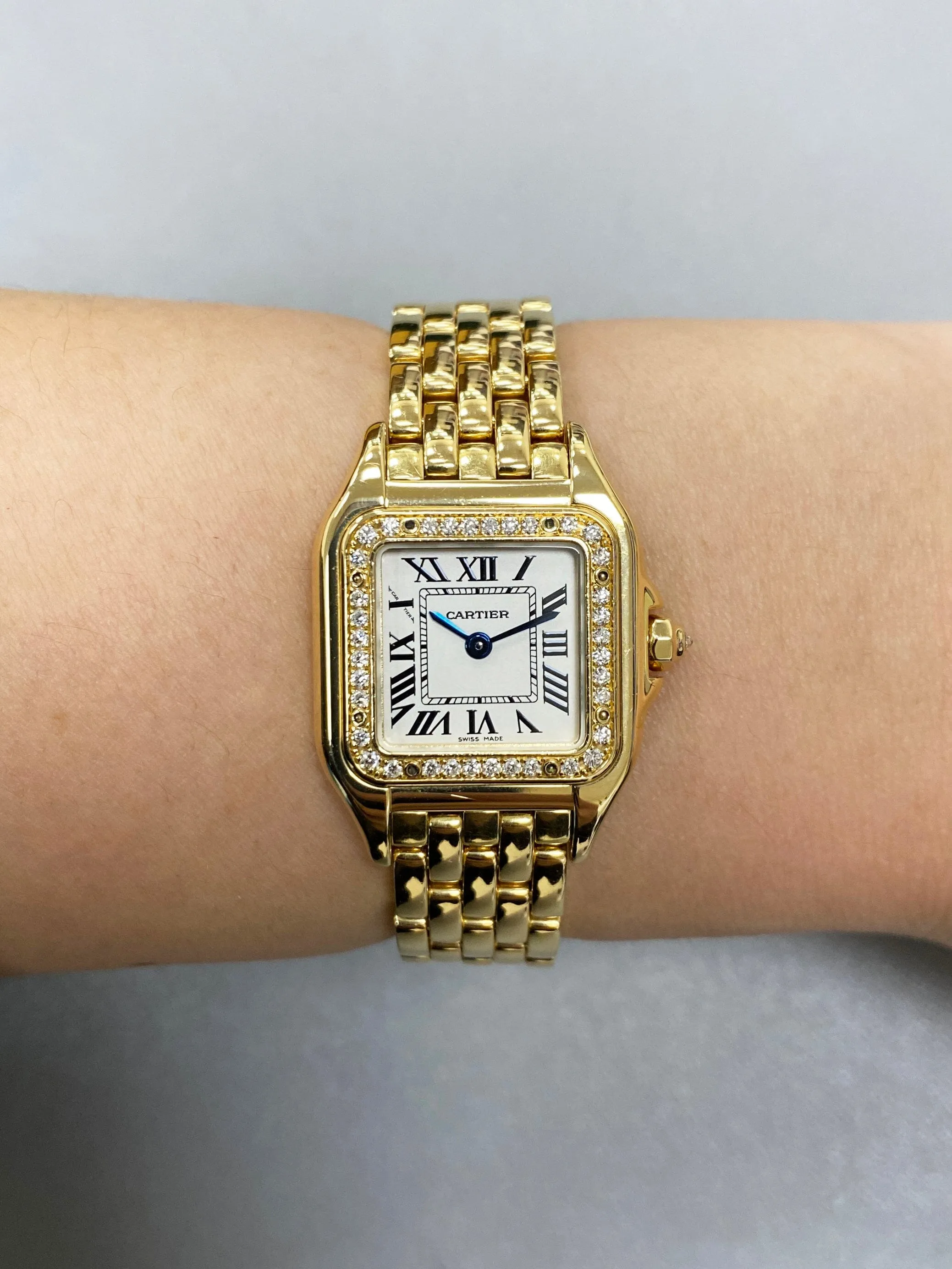 Cartier Panthere WJPN0015 Diamond Yellow Gold Ladies Watch Box Papers