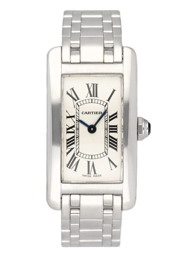 Cartier Tank Americaine Small W26019L1 White Gold Ladies Watch