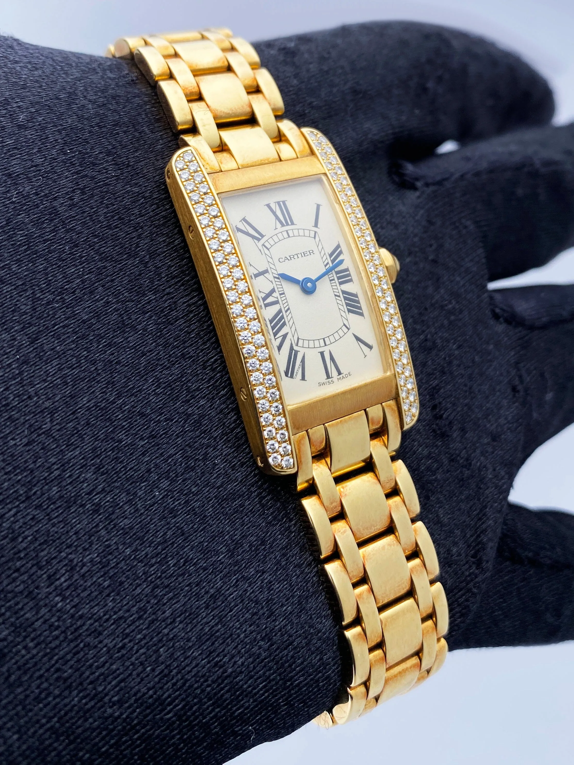 Cartier  Tank Americaine WB7012K2 Diamond Ladies Watch