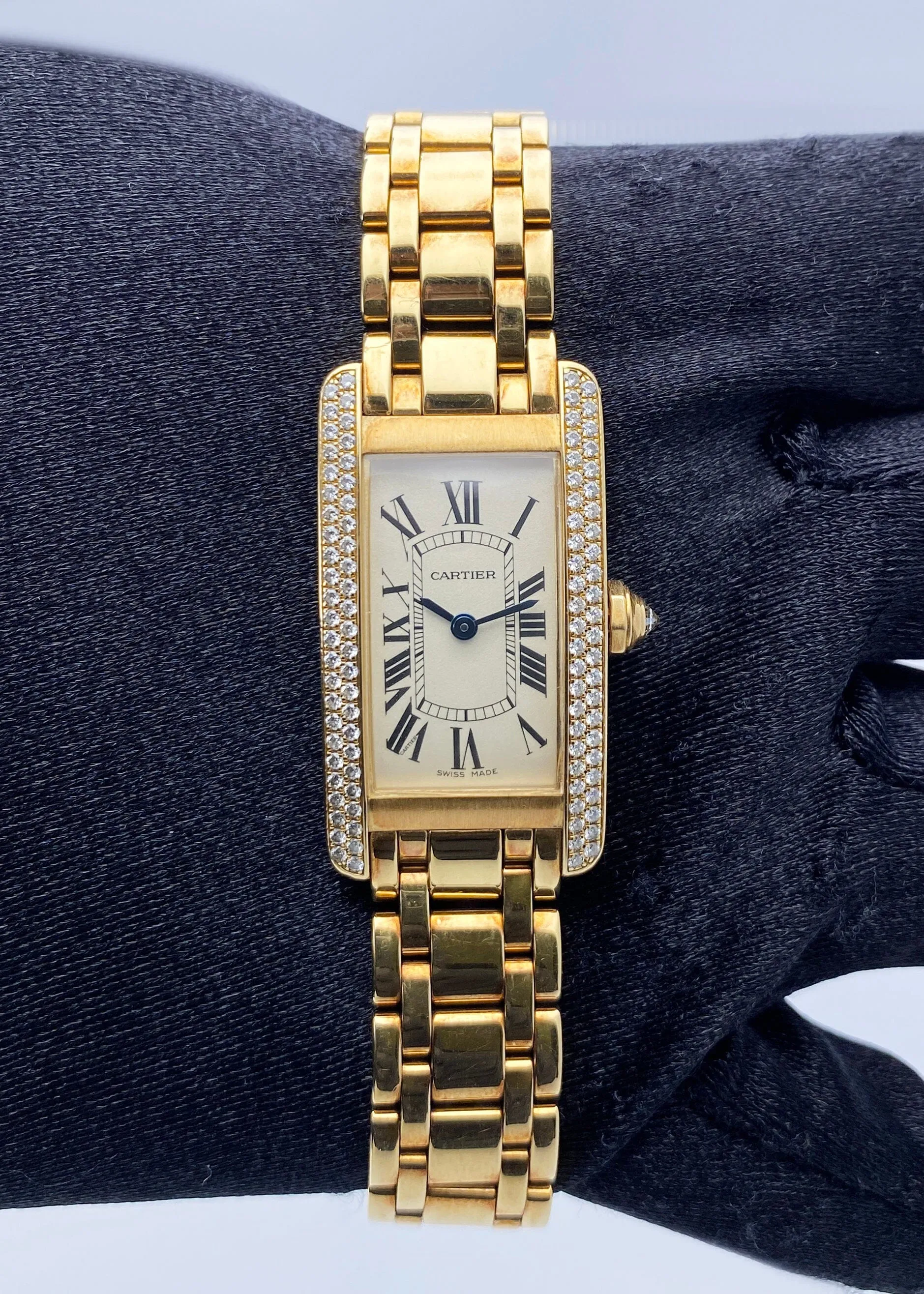Cartier  Tank Americaine WB7012K2 Diamond Ladies Watch