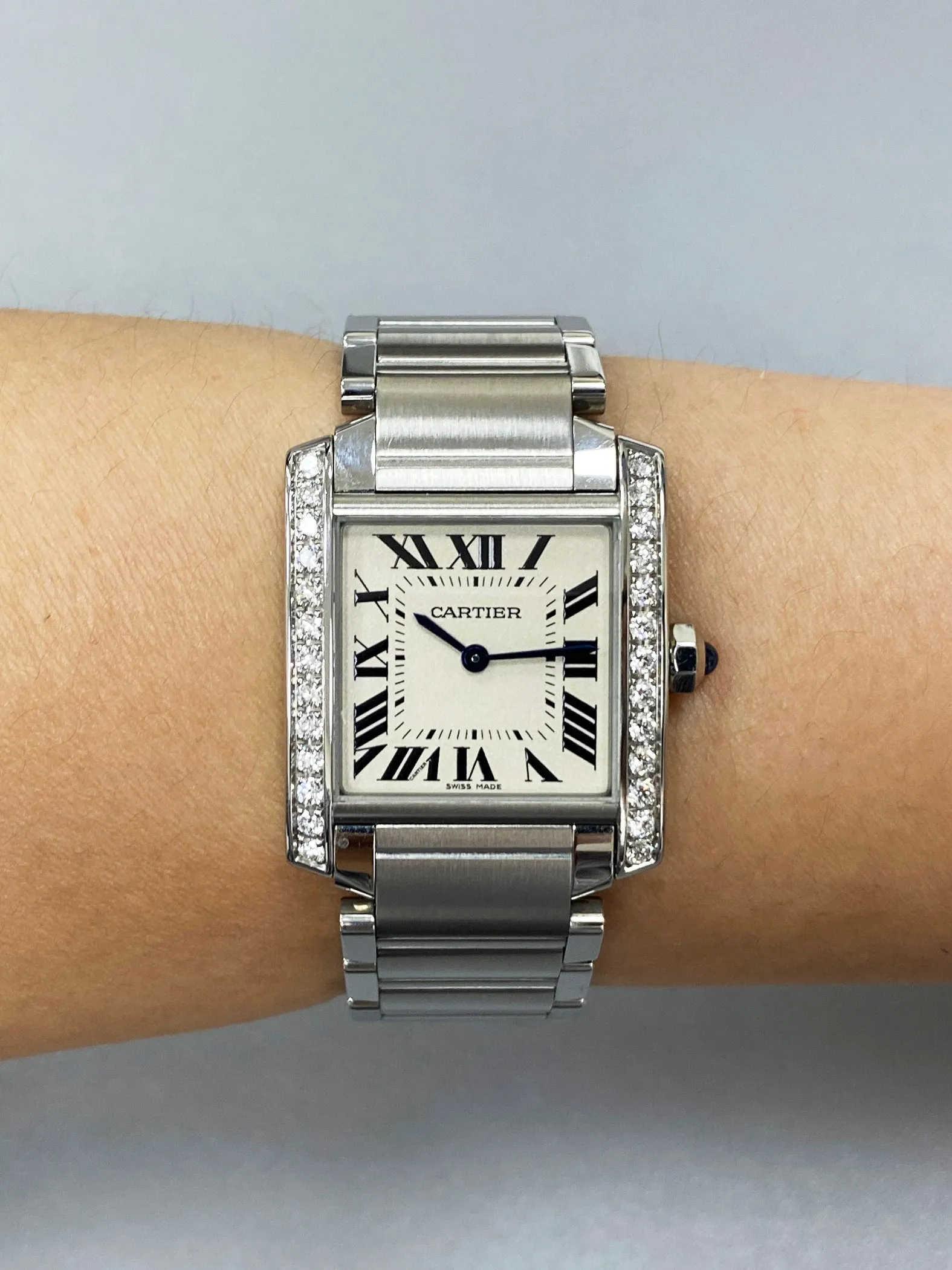 Cartier Tank Francaise W4TA0009 Midsize Ladies Watch Box Papers
