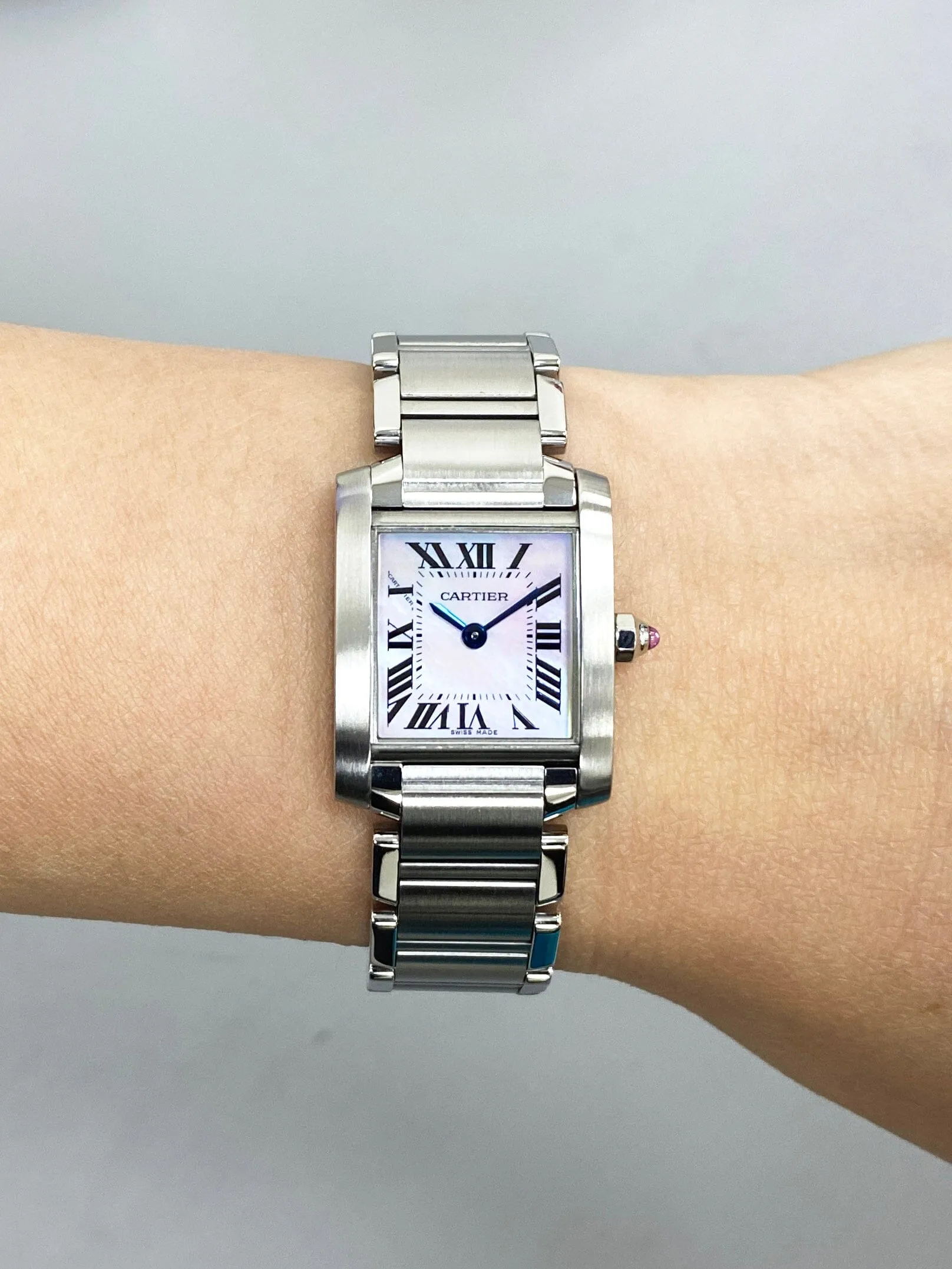 Cartier Tank Francaise W51028Q3 MOP Steel Ladies Watch