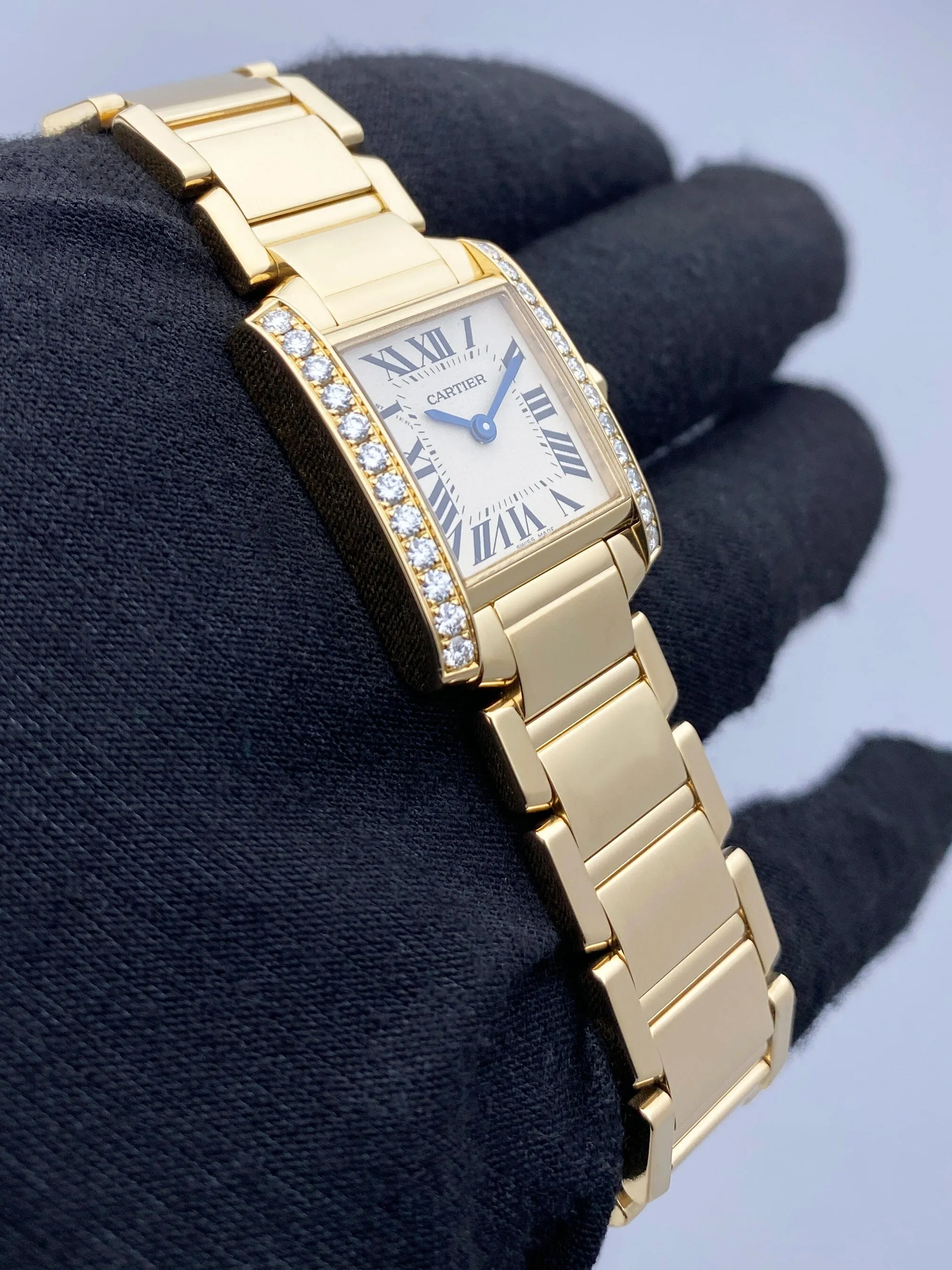 Cartier Tank Francaise WJTA0024 Diamond Bezel Ladies Watch Box Papers