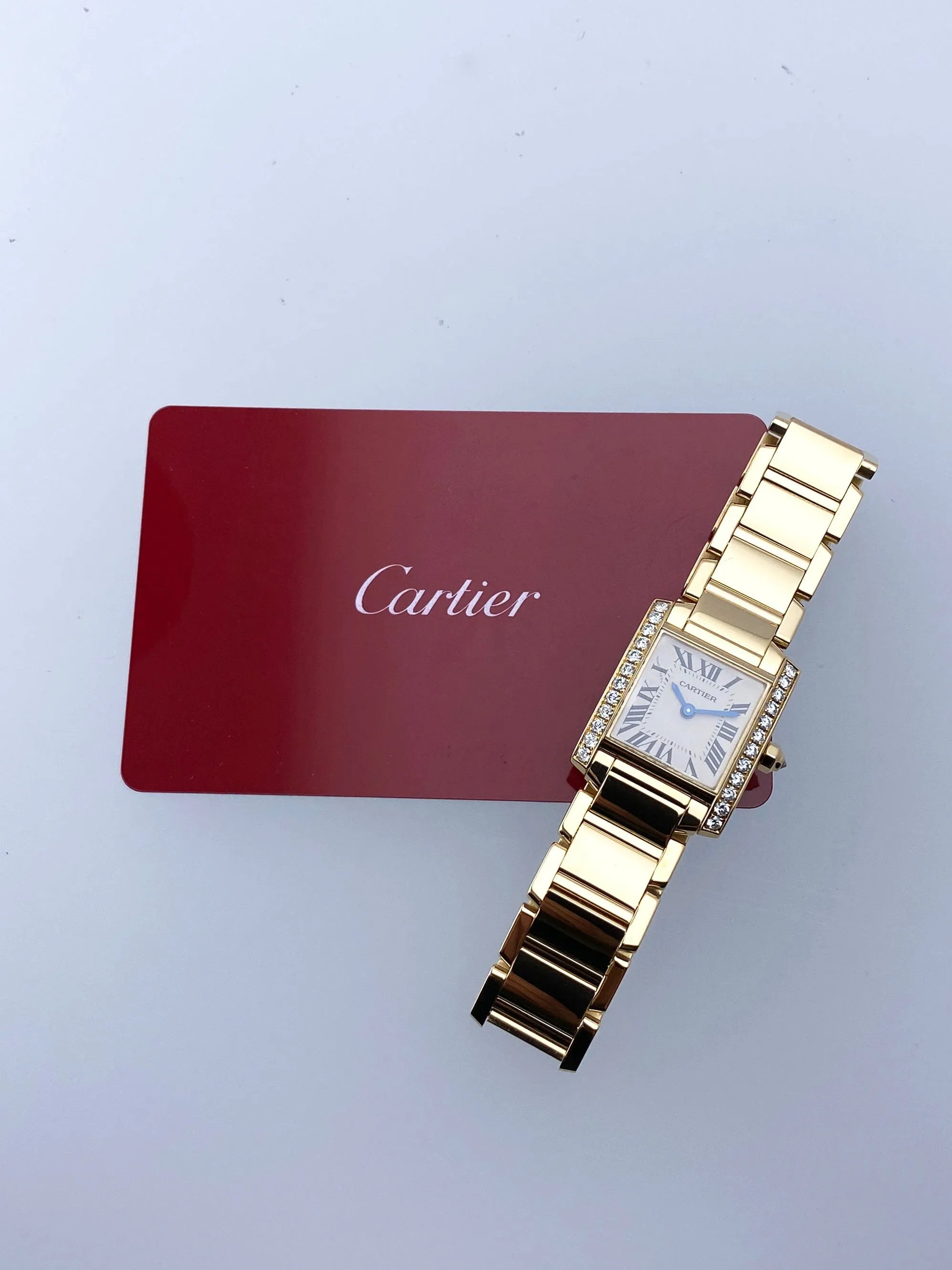 Cartier Tank Francaise WJTA0024 Diamond Bezel Ladies Watch Box Papers